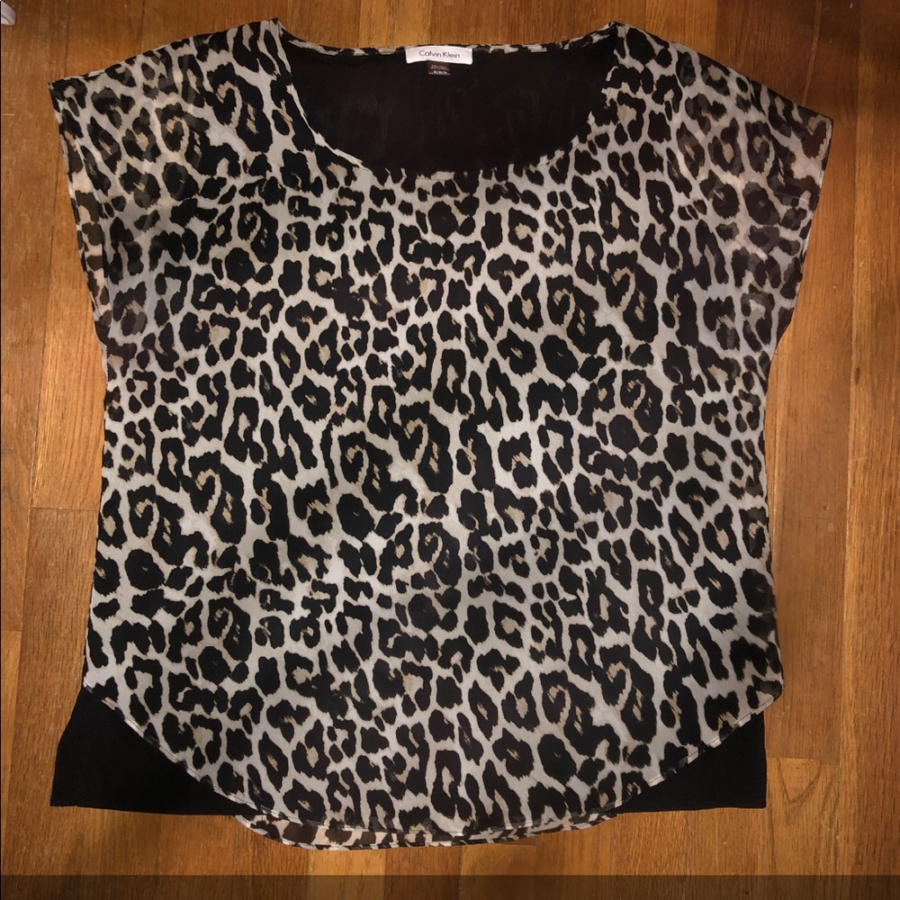 Calvin Klein Leopard Cheetah Blouse